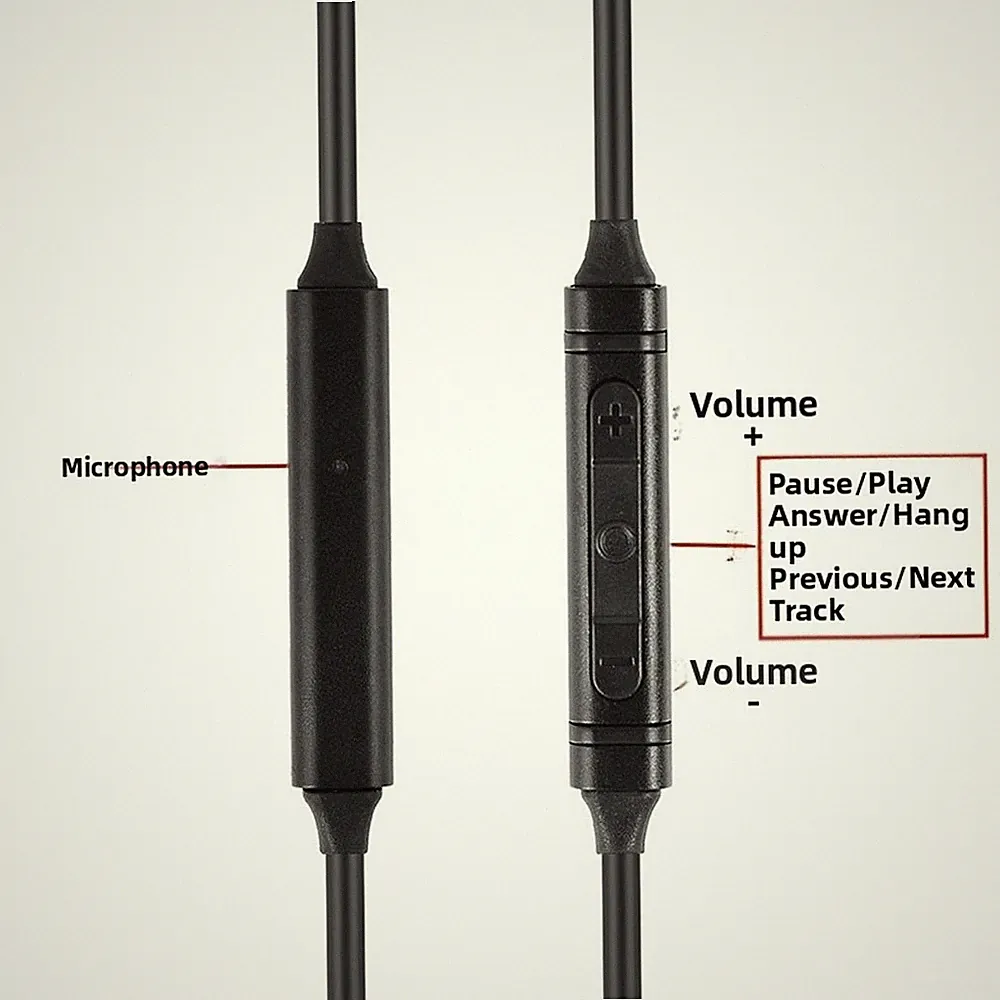 1,2 m flexibel für MMCX Kabel für Kopfhörer mit Mikrofon und Tastensteuerung