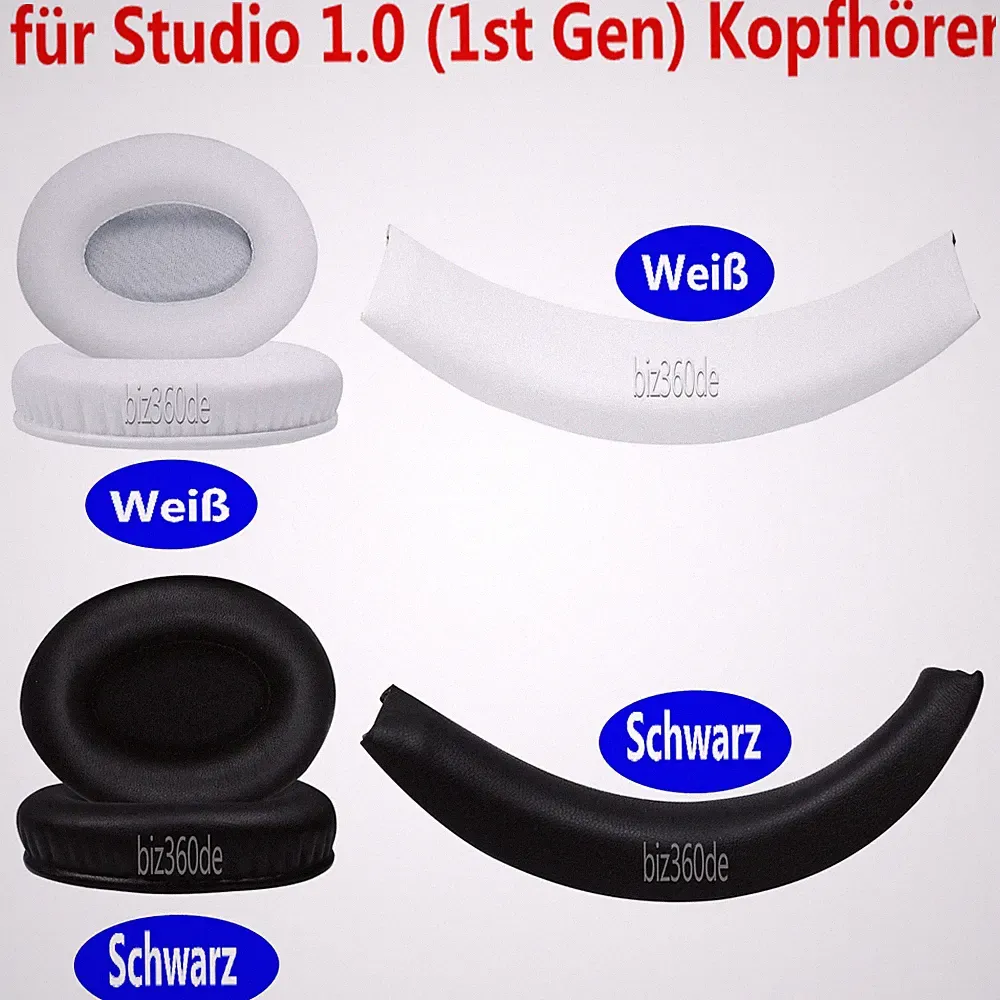 1 Paar Ersatz Headset Ohrpolster Stirnband für Beats Dr.Dre Studio 1.0 Kopfhörer