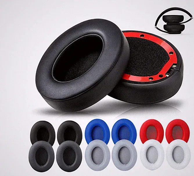 1 Paar Ersatz Ohrpolster FÜR Beats by Dr. Dre Solo 2.0/3.0 Ear Pad Schwarz Leder