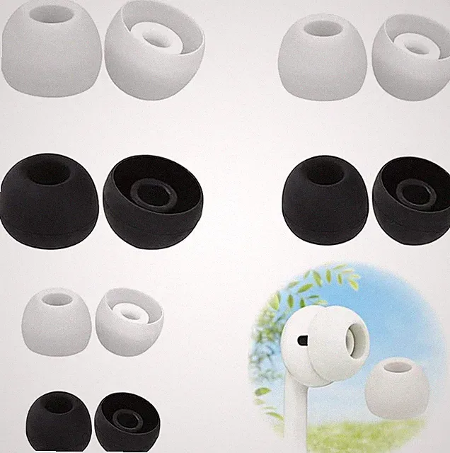 12 Stück Silikon Ohrstöpsel In-Ear Aufsätze 3 Größen Weiß Schwarz
