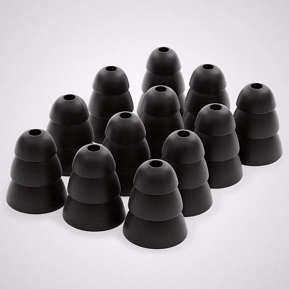 12 x Silikon Ohrstöpsel Ohrhörer Verdreifachen Gummi Für Kopfhörer Ohrhörer