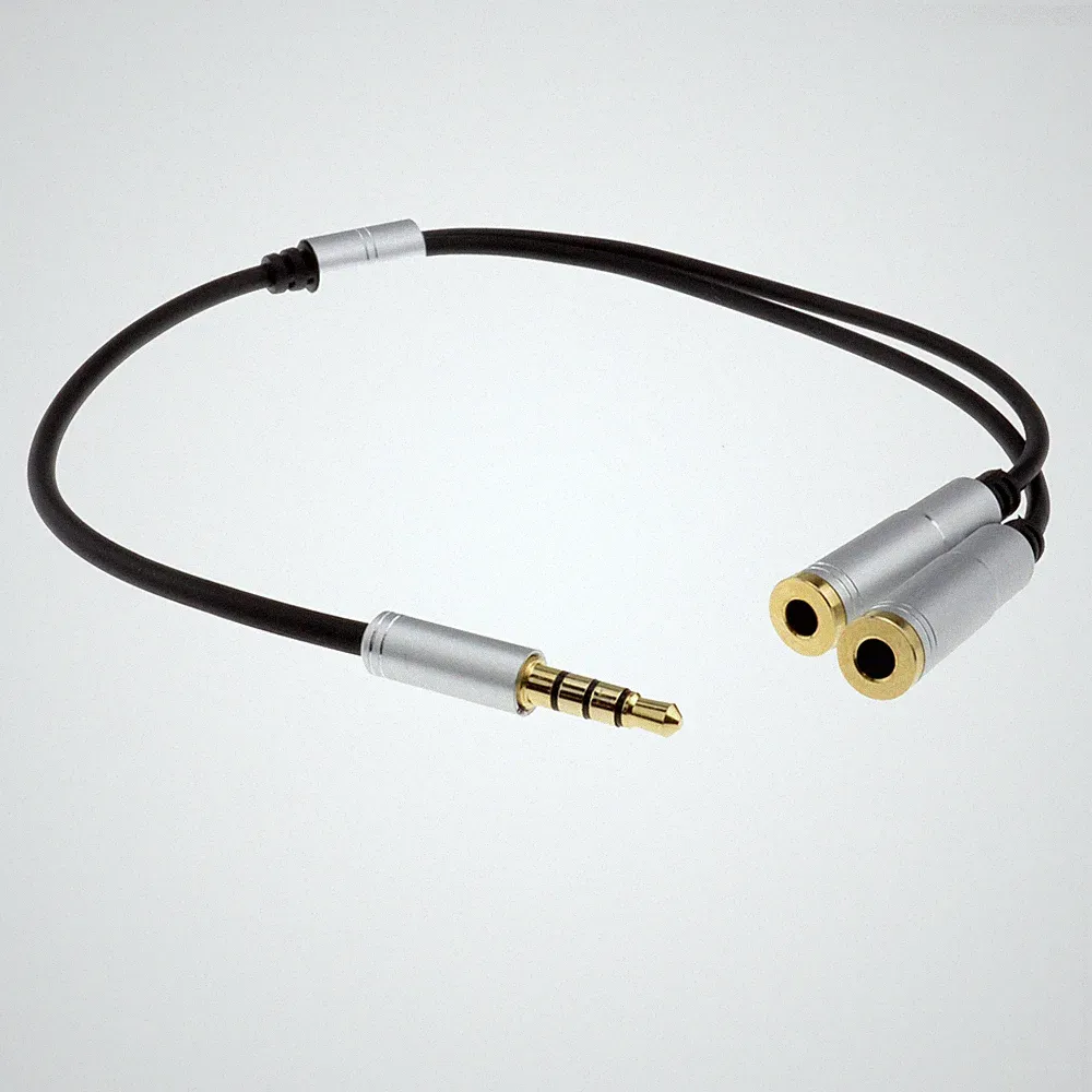 15cm Pro 3.5mm 4 Stange Kopfhörer Splitter Stecker Zu 2 X Stereo Buchsen Kabel