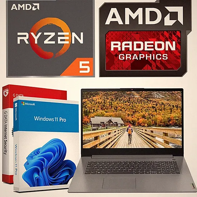 17.3" Lenovo AMD Ryzen 5 6x 4.30GHz 24GB DDR4 - 1TB NVMe SSD Notebook Windows 11