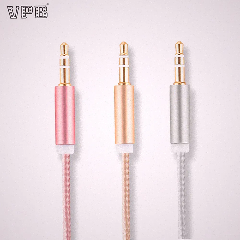 1m Audio Stereo Kopfhörer Nylon Anschlusskabel 3,5mm Klinke Stecker > Stecker