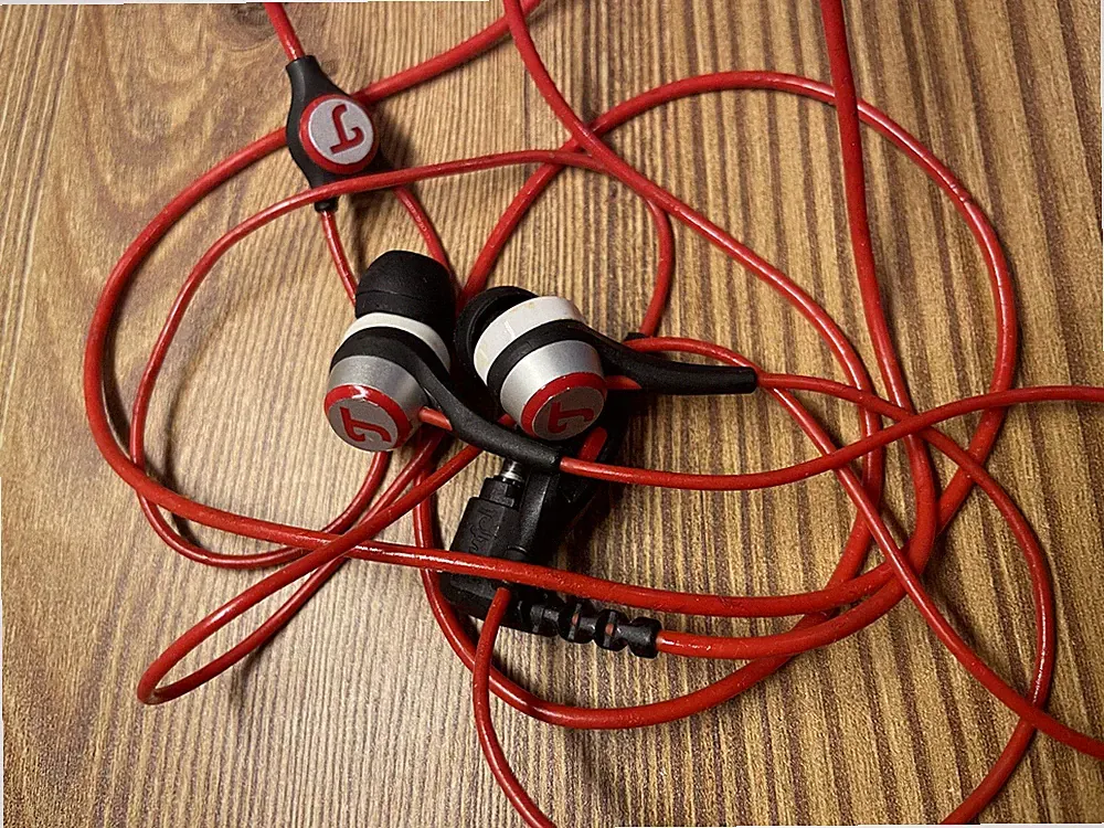 1x Orginal Teufel Move In-Ear Kopfhörer Ohrhörer Audio AUX TOP 3,5mm Rot