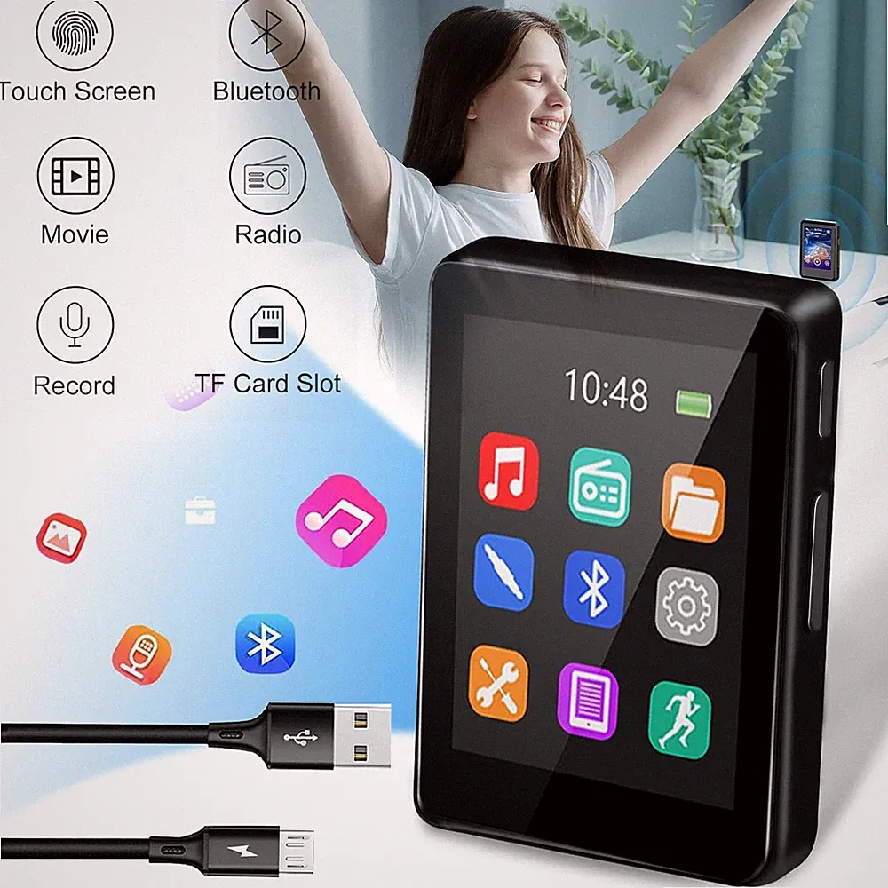 2.4'' Bluetooth MP3 Player MP4 Musik Spieler Tragbarer Media FM Radio Audio