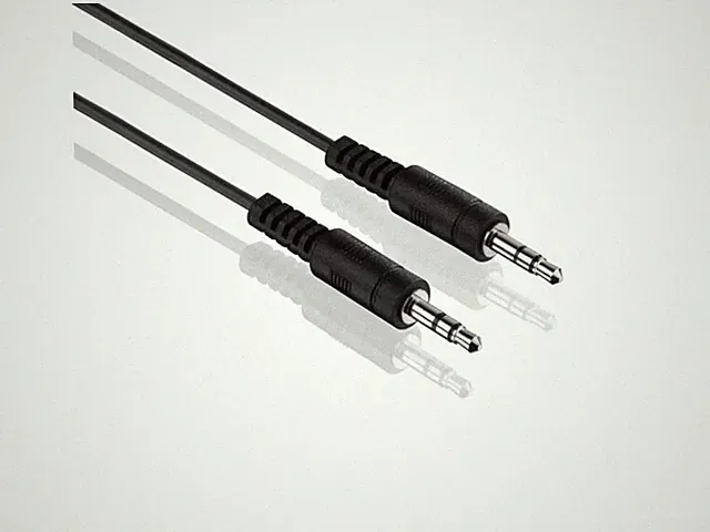 2,5m Audio Kabel 2x 3,5mm Stereo Klinkenstecker Klinke auf Klinke Schwarz