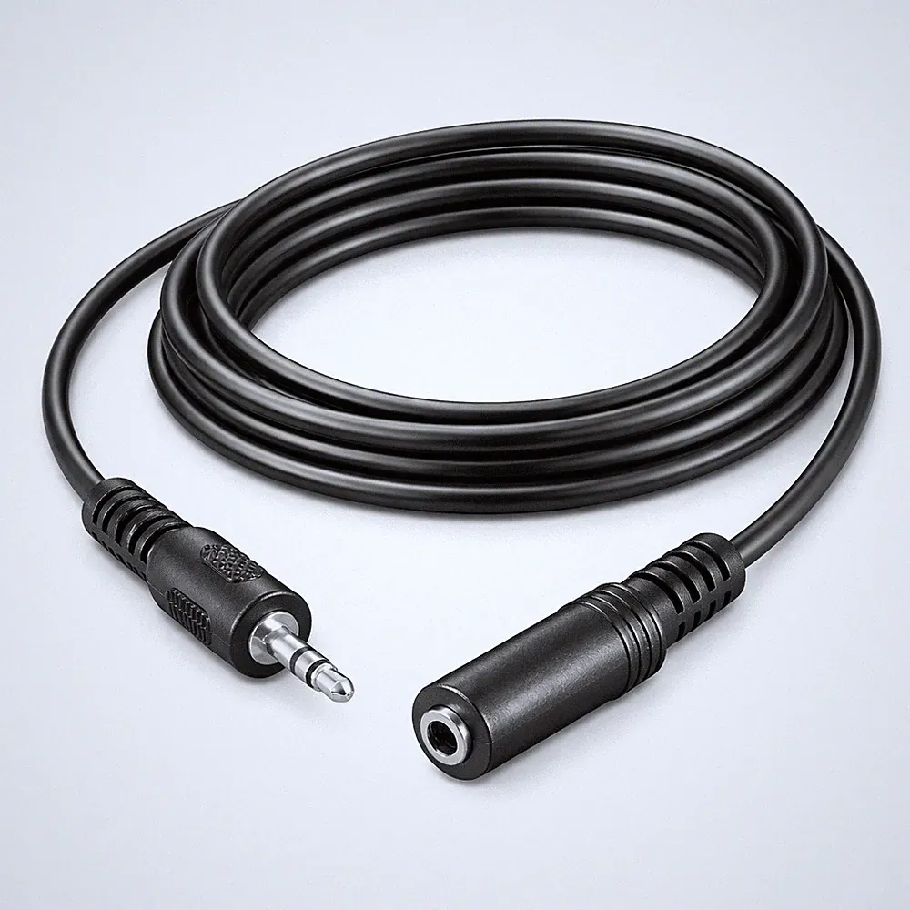 2,5m Kopfhöhrer Verlängerung Audio Kabel 3,5mm Klinke AUX 3 Polig Stecker Buchse