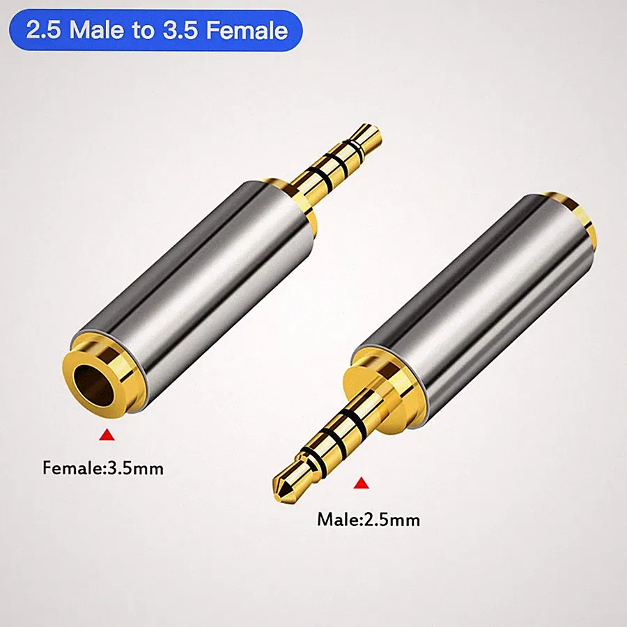 2,5mm Klinkenstecker zu 3,5mm Kopfhörer Audio Stereo Adapter Buchse Klinke AUX
