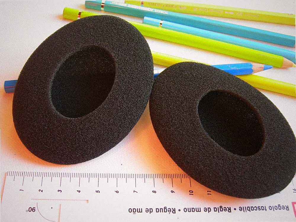 2 Ersatzpolster Ohrpolster aus Schaumstoff 97 x 75 mm oval für Kopfhörer