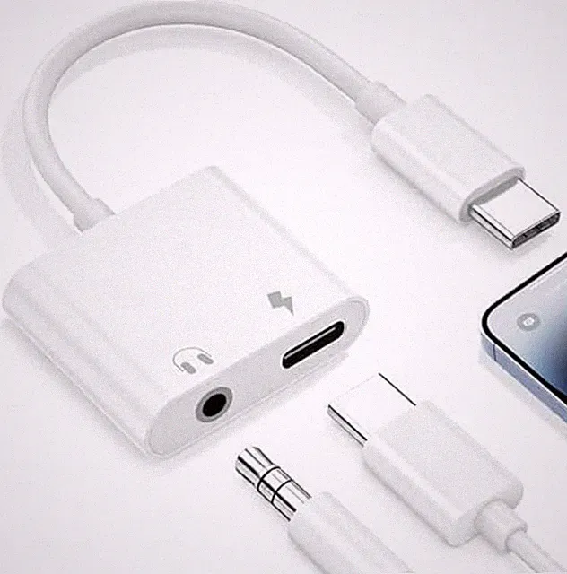 2 in 1 Adapter USB C Auf Klinke mit 3.5 mm Kopfhörer Aux Adapter und Laden PD 60