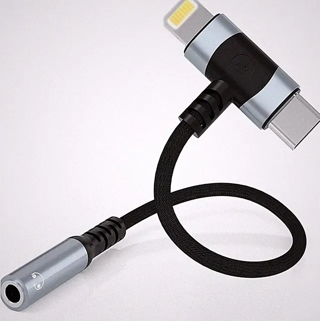 2-IN-1 USB C+Lightning Klinke Adapter C Auf Klinke 3,5mm, USB C Aux Adapter zu