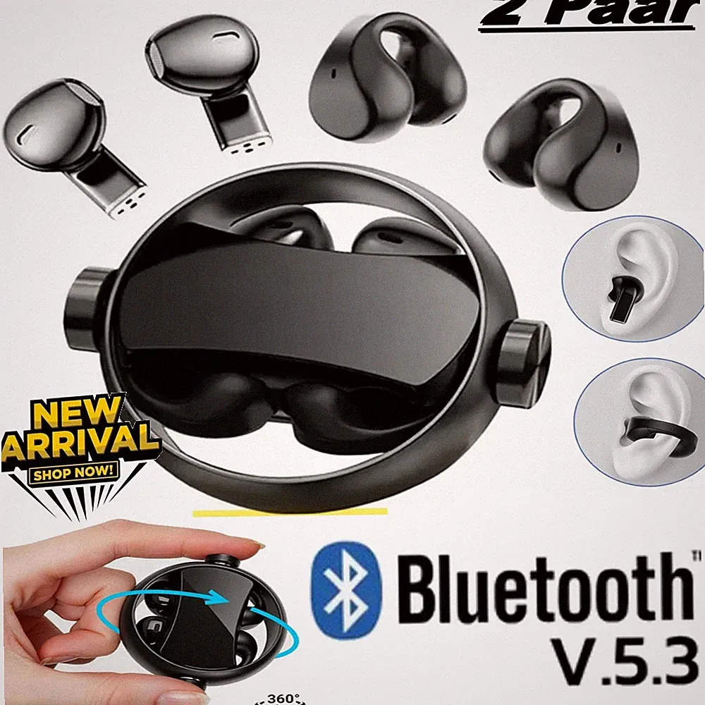 2 Paar Wasserschutz IPX7 TWS In-Ear Bluetooth Kopfhörer Schwarz Kabellos TWS