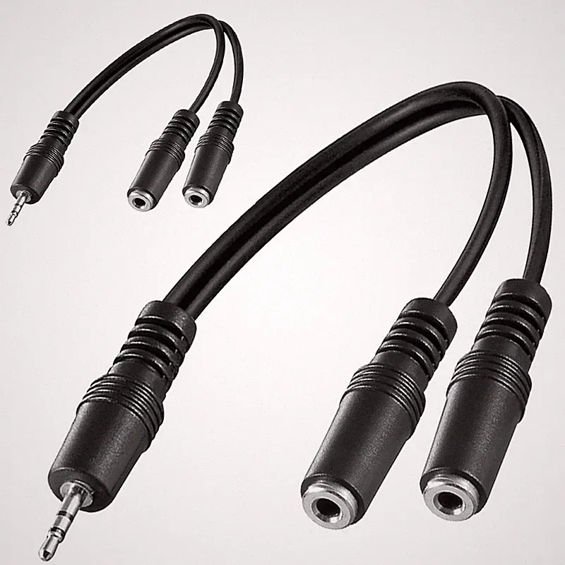 2 Stück 3.5mm Klinke Kopfhörer Verteiler / Klinken Y Adapter / Splitter / Stereo