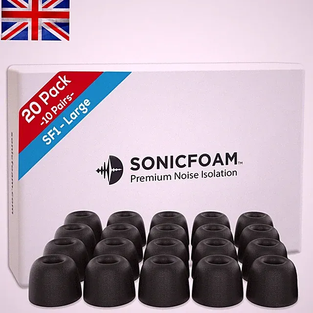 20 Paar SF1 große schwarze Memory Foam Ohrhörer Stöpsel für hervorragende Klangqualität