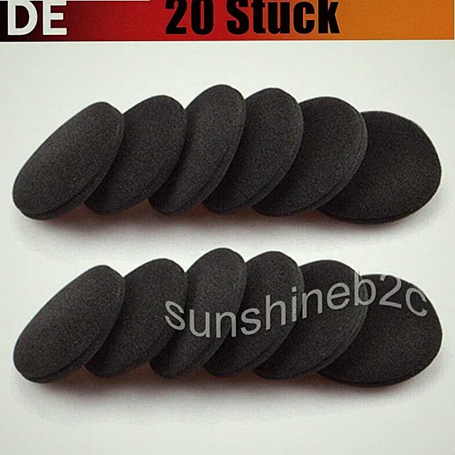 20 Stück Ersatz-Ohrpolster aus Schaumstoff für Kopfhörer 45mm 50mm 55mm