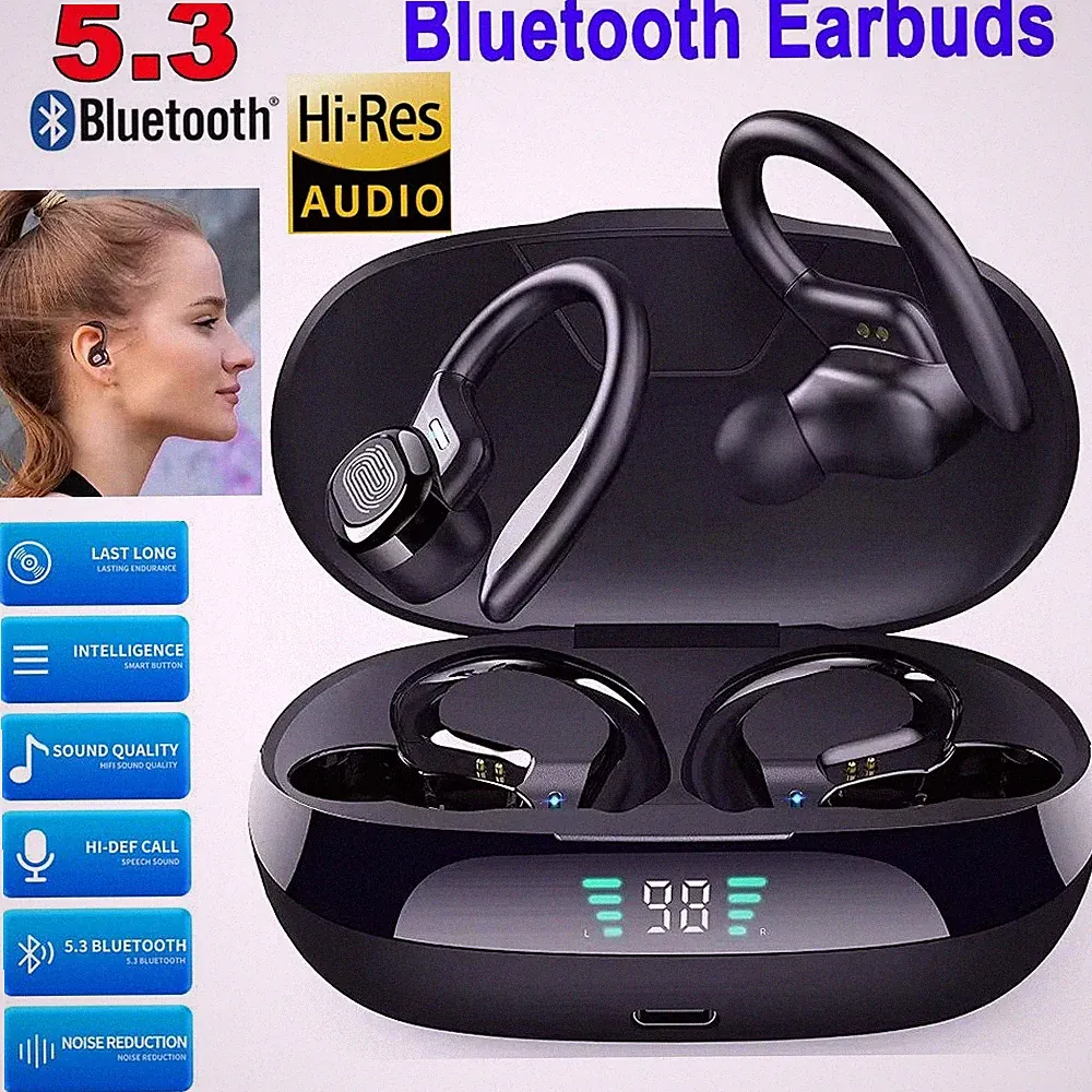 2025 Bluetooth 5.3 Kopfhörer Sport, Kopfhörer Kabellos Bluetooth NoiseCancelling