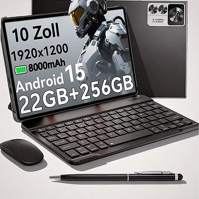 2025 Neueste Gaming Tablet PC 22GB RAM 256GB ROM Android 15 Octa-Core 8000mAh