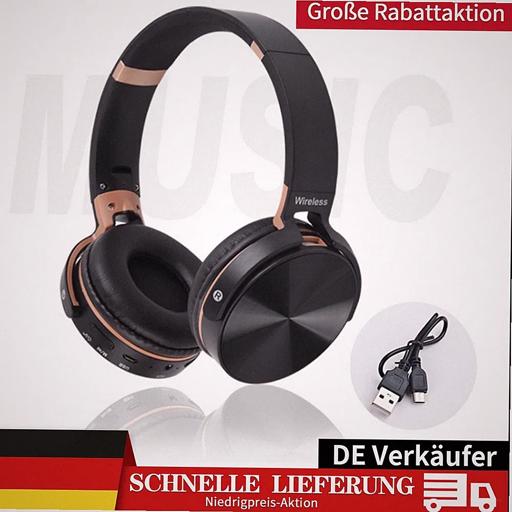 2026 Bluetooth 5.3 Kopfhörer On-Ear Headset Stereo Bass Kopfhörer HiFi Ohrhörer