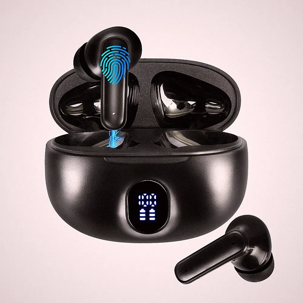 2026 TWS Bluetooth Kopfhörer True Wireless Touch In Earbuds kabellos Schwarz