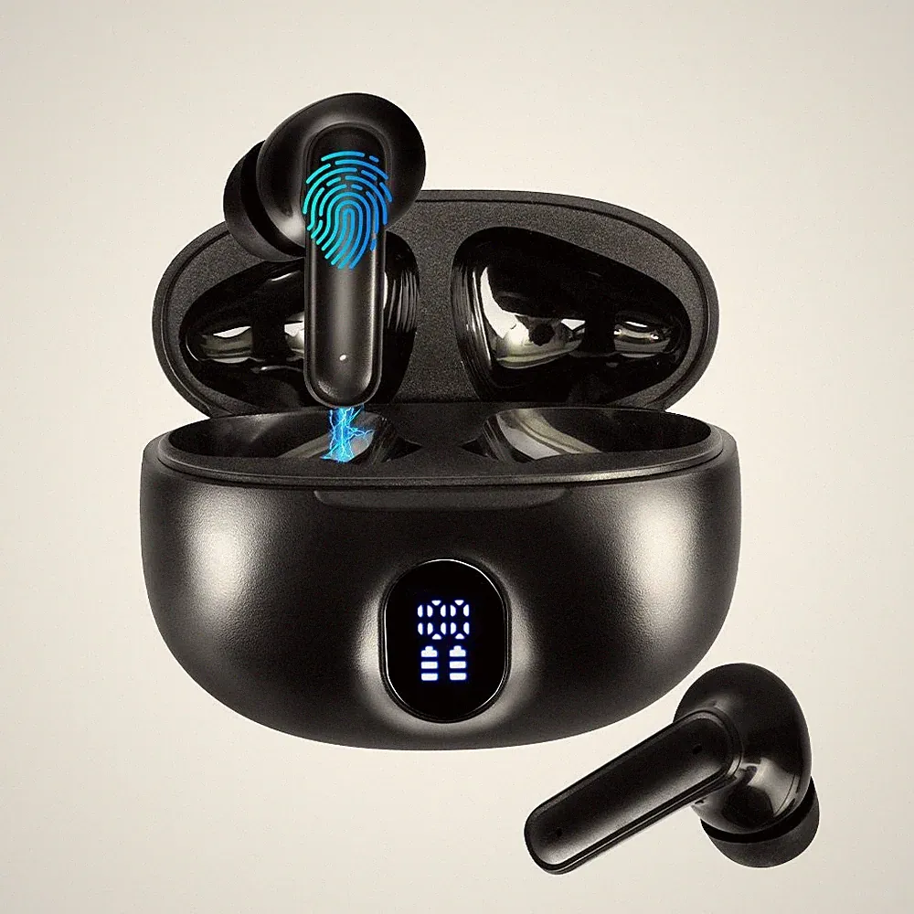2026 TWS Bluetooth Kopfhörer True Wireless Touch In Earbuds kabellos Schwarz