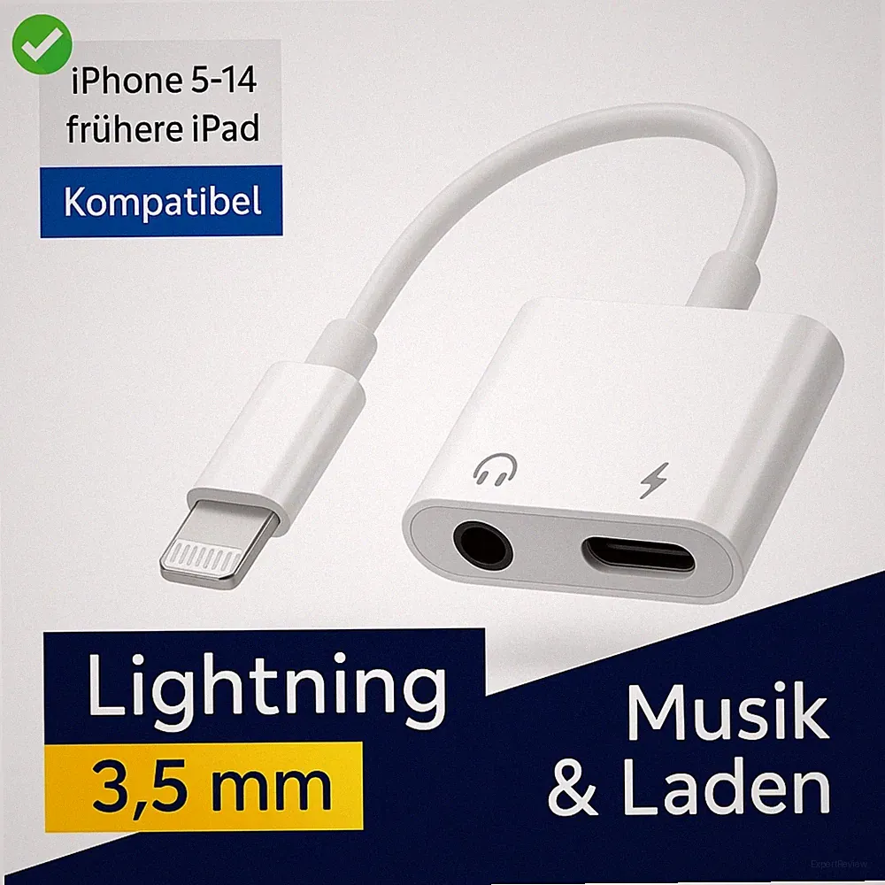 🎧 2in1 Audio Adapter für Apple iPhone Splitter Kabel 3,5mm Aux Klinke Kopfhörer