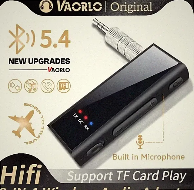 2in1 Bluetooth 5.4 Transmitter Empfänger 3.5mm Klinke Bluetooth Adapter KFZ