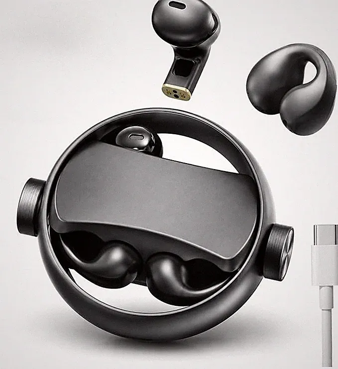 2Paar Bluetooth 5.3 Edelstahl Kopfhörer In Ear kabellos Ohrhörer ANC+ENC Headset