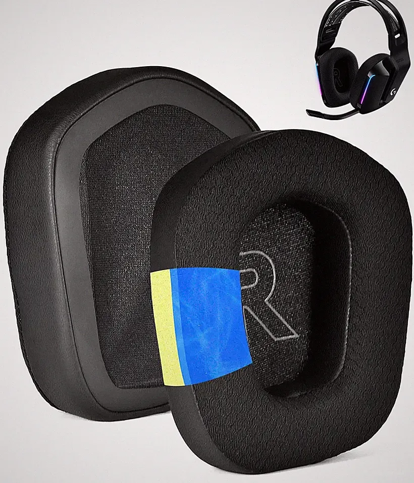 2x Ersatz OHRPOLSTER für Logitech G733 G335 G535 Schwarz Kopfhörer