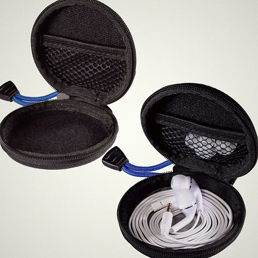 2x Hama Kopfhörer Tasche Case In-Ear Headset Schutz-Hülle Hardcase Aufbewahrung