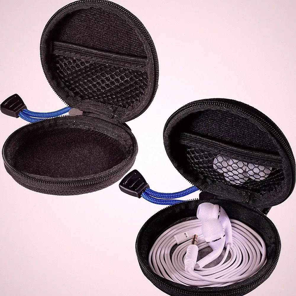 2x Hama Kopfhörer Tasche Case In-Ear Headset Schutz-Hülle Hardcase Aufbewahrung