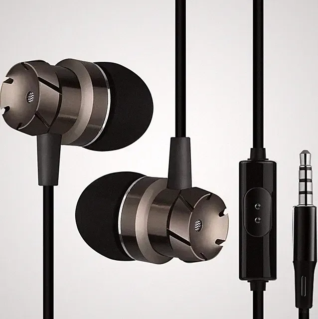 2x In Ear Kopfhörer Ohrhörer Headset Mikrofon Samsung Huawei HTC Xiaomi Schwarz