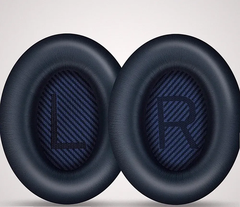 2x Kunstleder Ohrpolster für Bose Quietcomfort 35 QC35 II QC35II Kopfhörer blau
