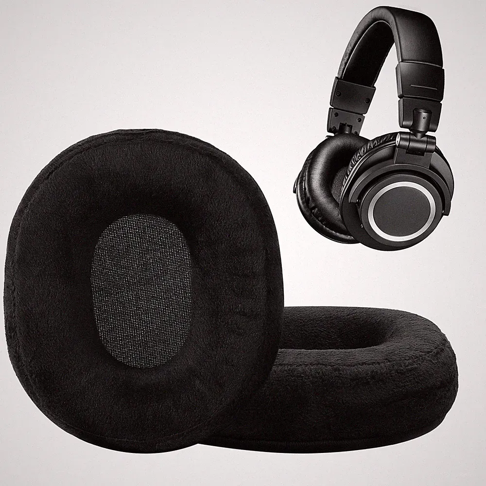 2x Velours Ohr Polster für AudioTechnica ATH M20x BT Ohrpolster
