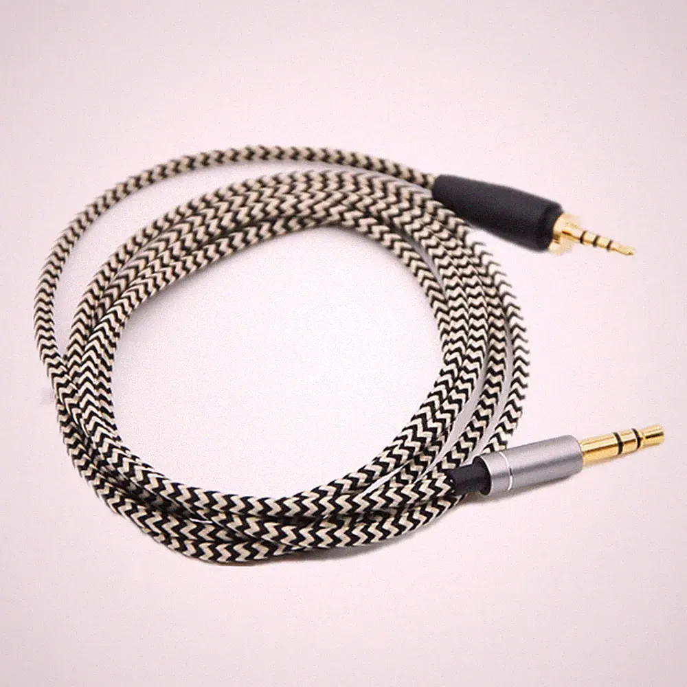 3,5 bis 2,5 mm Nylon-Audiokabel für Sennheiser Urbanite XL On/Over-Ear-Kopfhörer