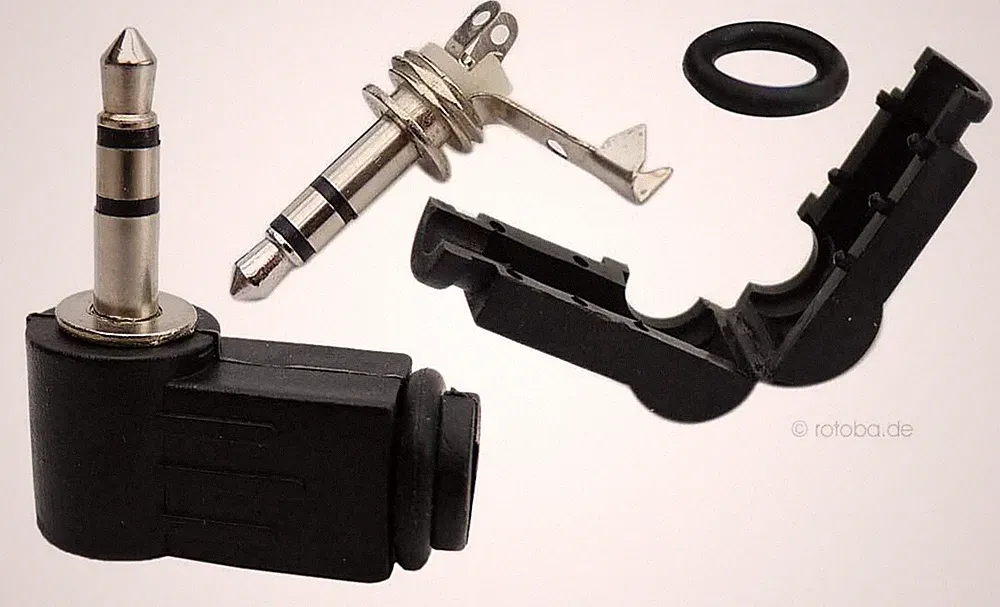 3,5 mm Stereo- Winkel Klinkenstecker zum Löten, Klinke, Kopfhörerstecker #081b