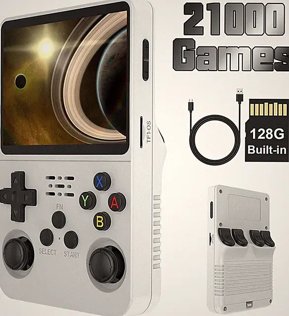 3,5-Zoll Game Console R36S 128GB Retro-Handheld-Videospielkonsole, Linux-System