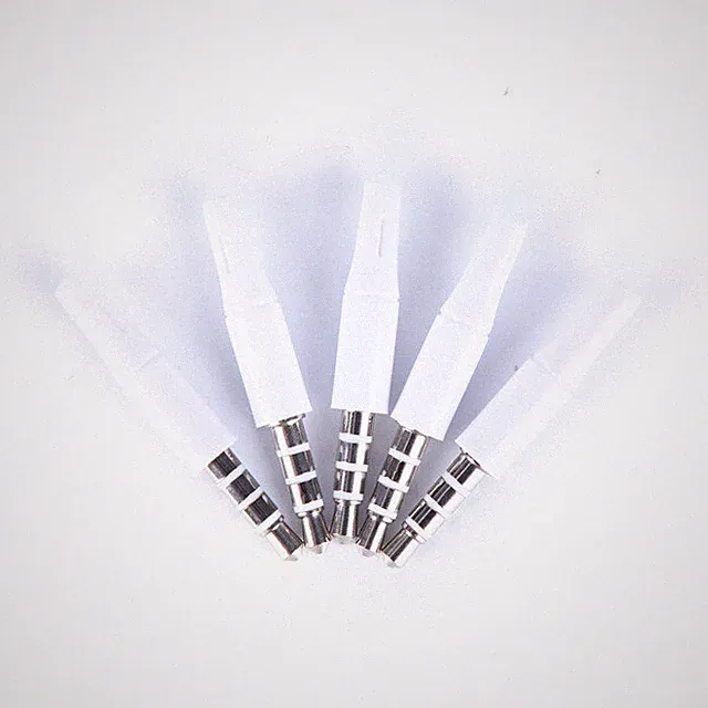 3.5mm 4 polig Stereo Klinkenstecker Kopfhörer Klinke Audio Stecker weiss 3,5mm