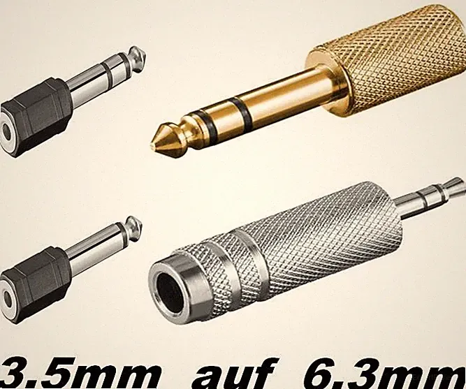 3,5mm Klinke Adapter 6,3 mm voll Metall Goldkontakten mono Stereo Klinkenadapter