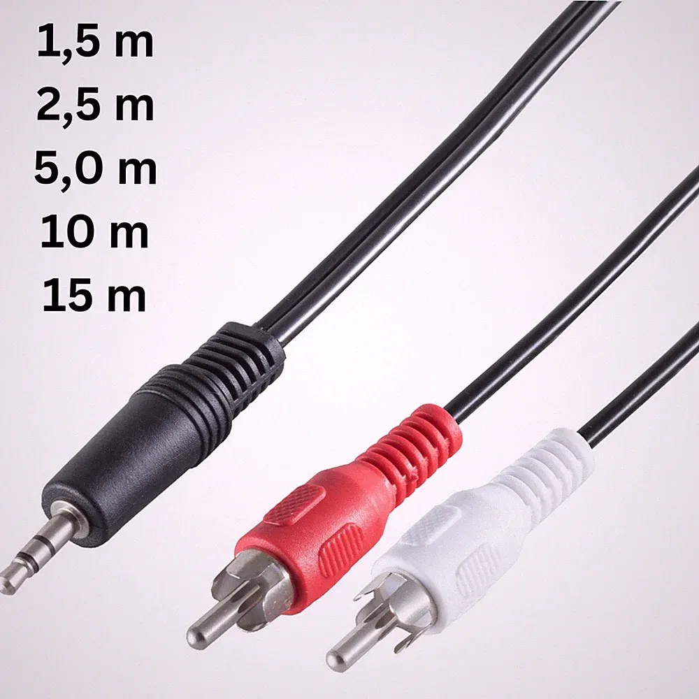 3,5mm Klinke Stecker - 2x Cinch Stereo Audio AUX auf RCA Kopfhörer Klinkenkabel