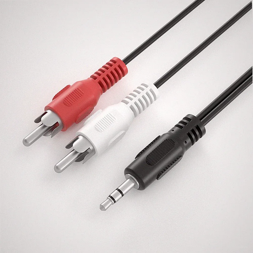 3,5mm Klinke Stecker - 2x Cinch Stereo Audio AUX auf RCA Kopfhörer Klinkenkabel