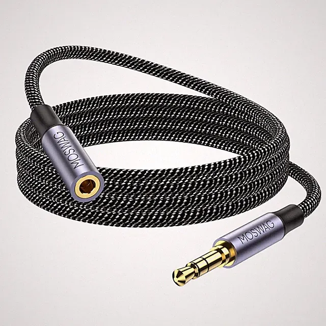 3.5mm Klinke Verlängerungskabel 5m für Kopfhörer, Stereo, Aux, vergoldet