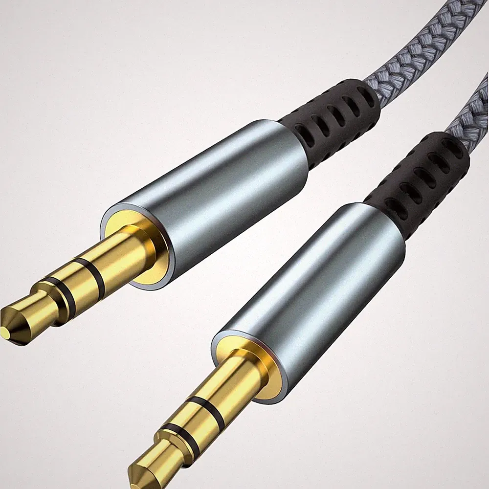3,5mm Klinkenkabel 1,2M Nylon Geflochten für Autoradio Kopfhörer