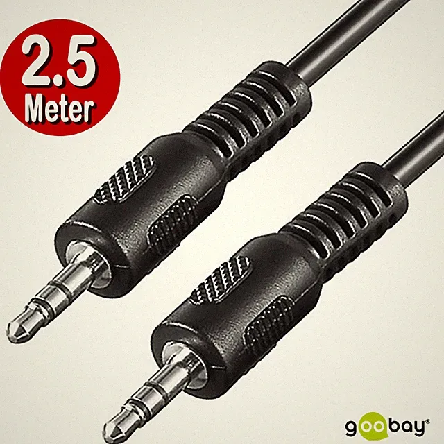 3,5mm Klinkenkabel Verbindungskabel AUX - 3.5 mm Klinkestecker Klinke, 2,5 Meter