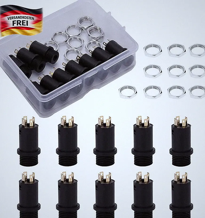 3.5mm Stereo Klinkenbuchse 4Pol Panelmont, vergoldet, für Kopfhörer & Audio Gerä