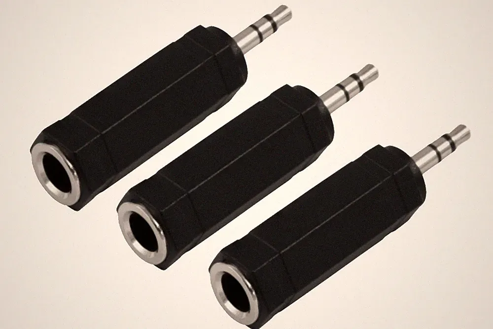 3 x Kopfhörer-Adapter AUX Klinke 6,35 auf 3,5 mm Stereo