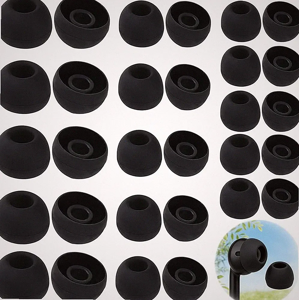 30x Silikon Ohrstöpsel Ersatz für In-Ear Kopfhörer Schwarz S M L