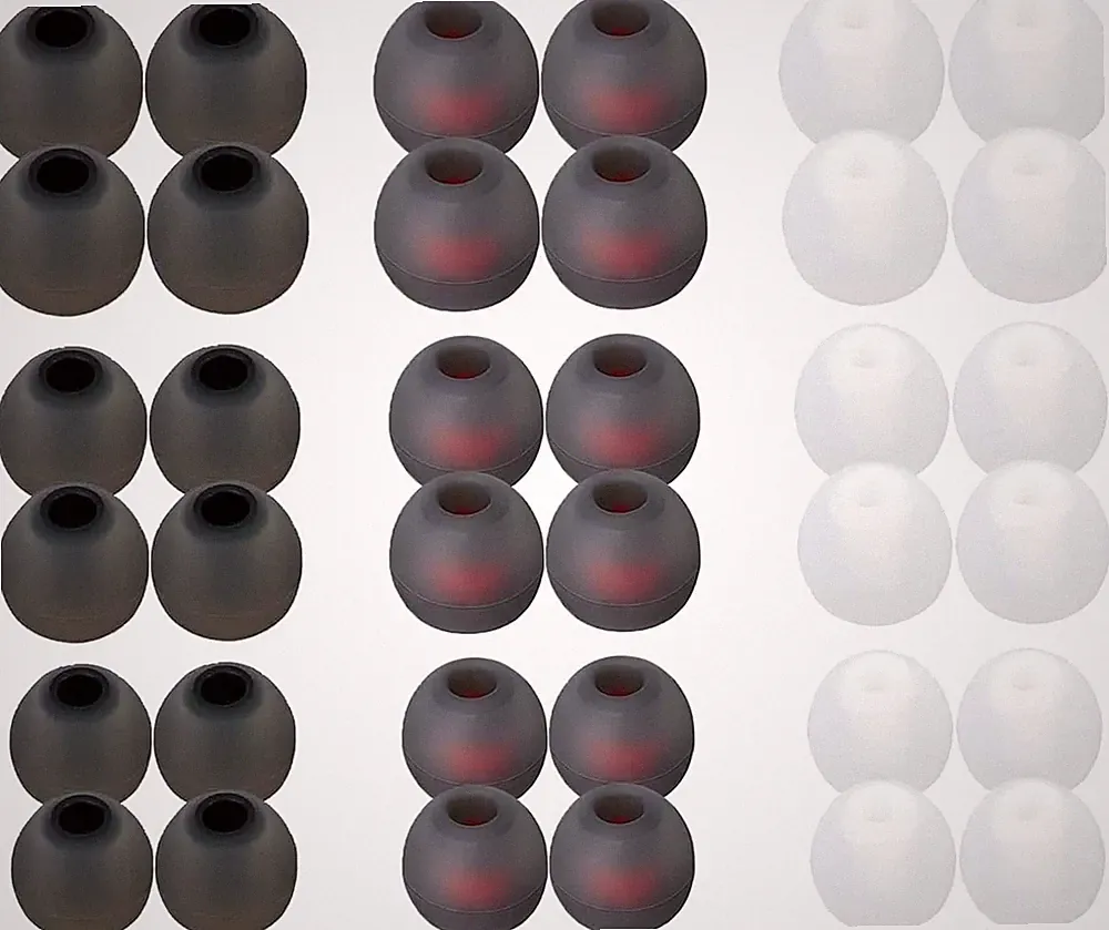 36x Silikon Ohrstöpsel Ersatz für In-Ear Kopfhörer 3 Farben 4,5–6 mm