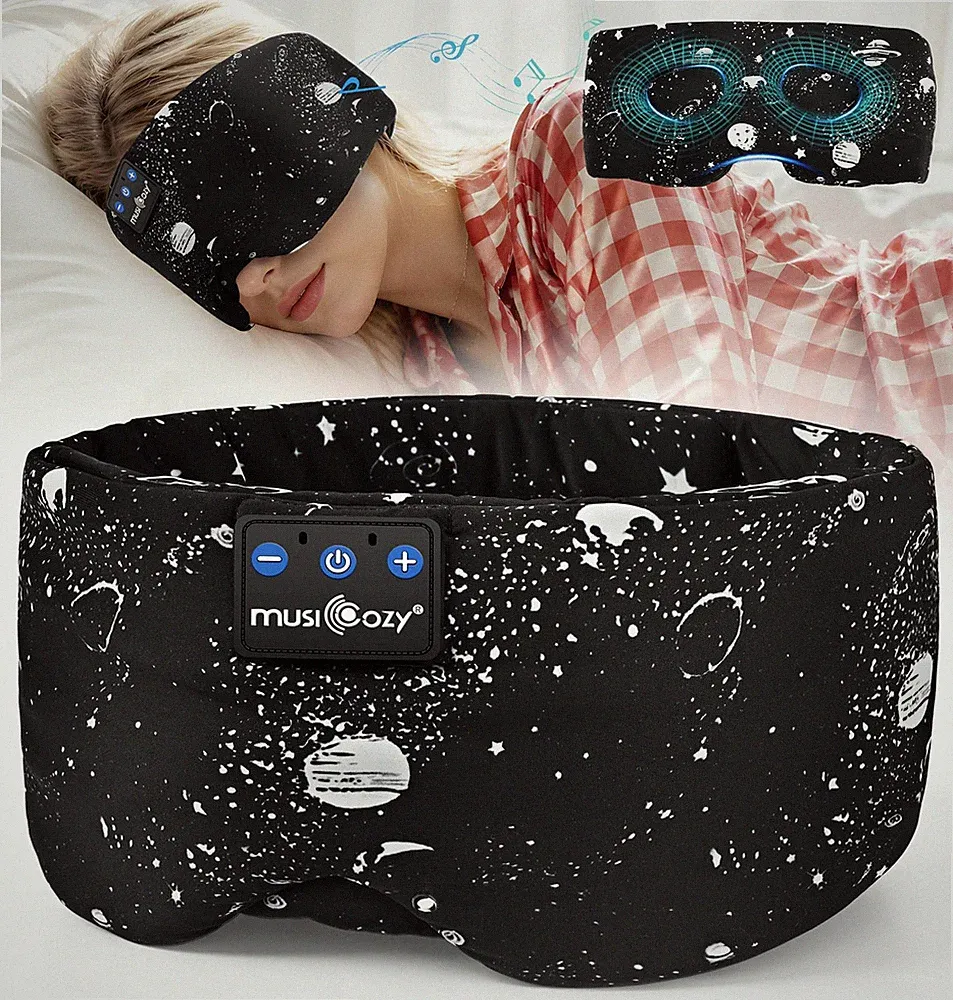 3D Schlafmaske Bluetooth Kopfhörer Schlafkopfhörer Seitenschläfer 16h Akku Silk