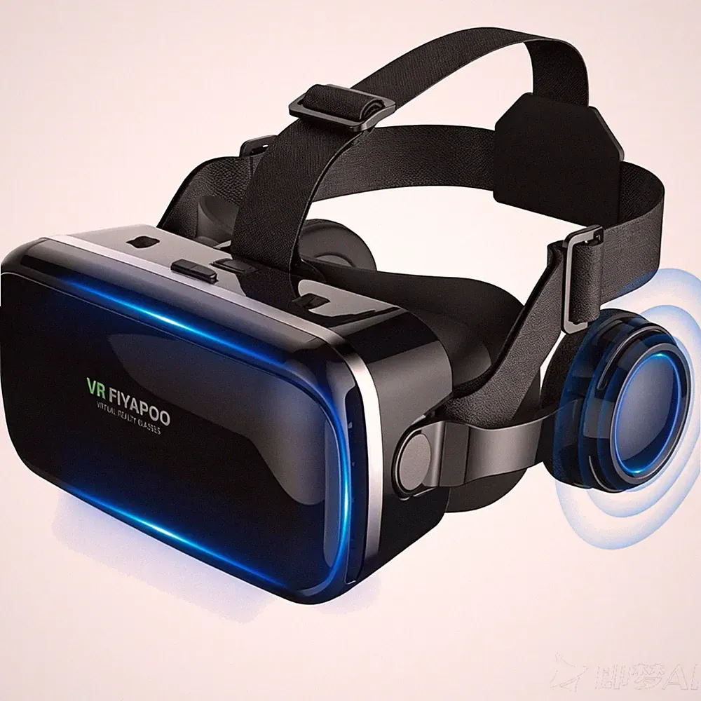 3D VR Brille mit HiFi Kopfhörern, Immersive Virtual Reality für Spiele & Film...
